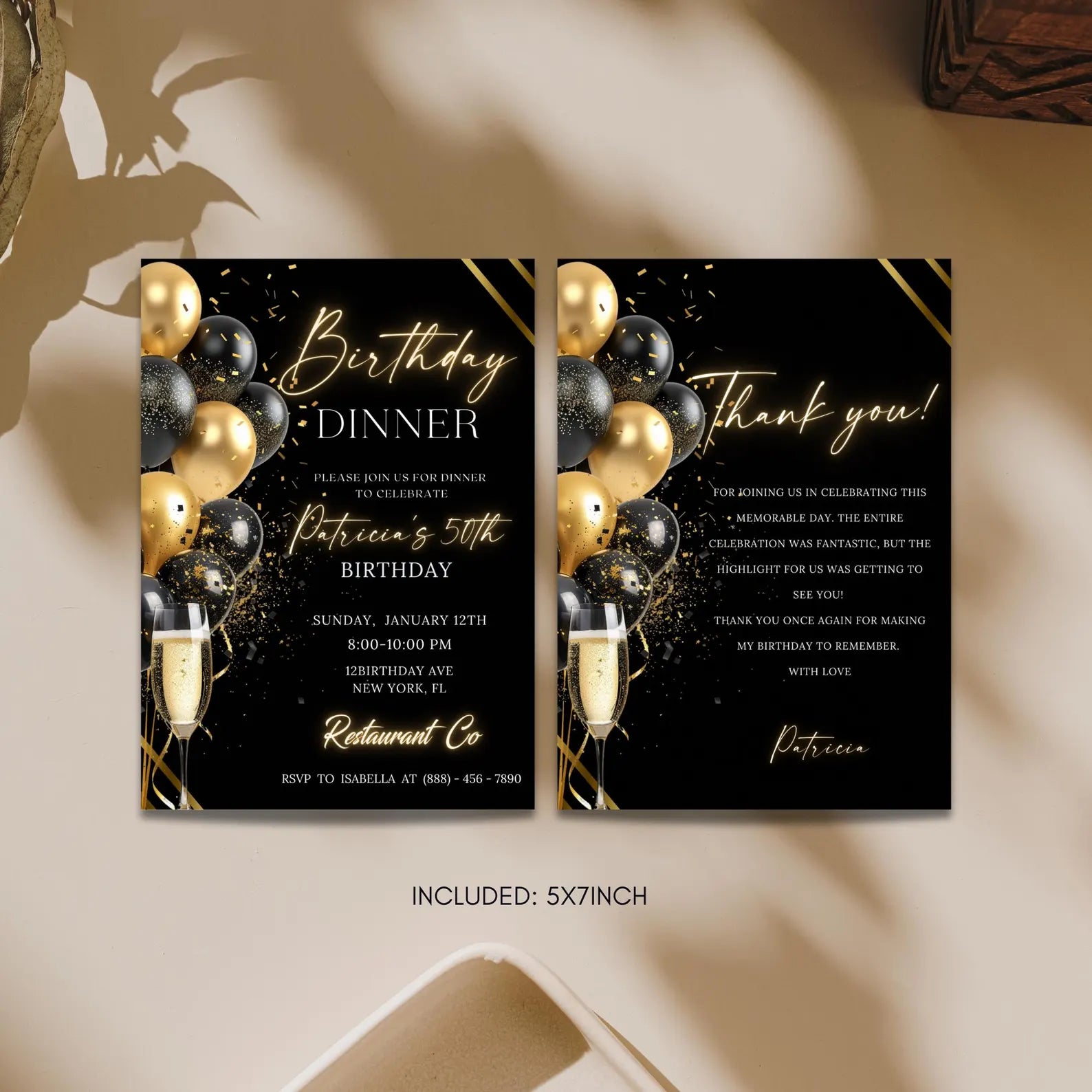 Digital Birthday Dinner Invitation Template