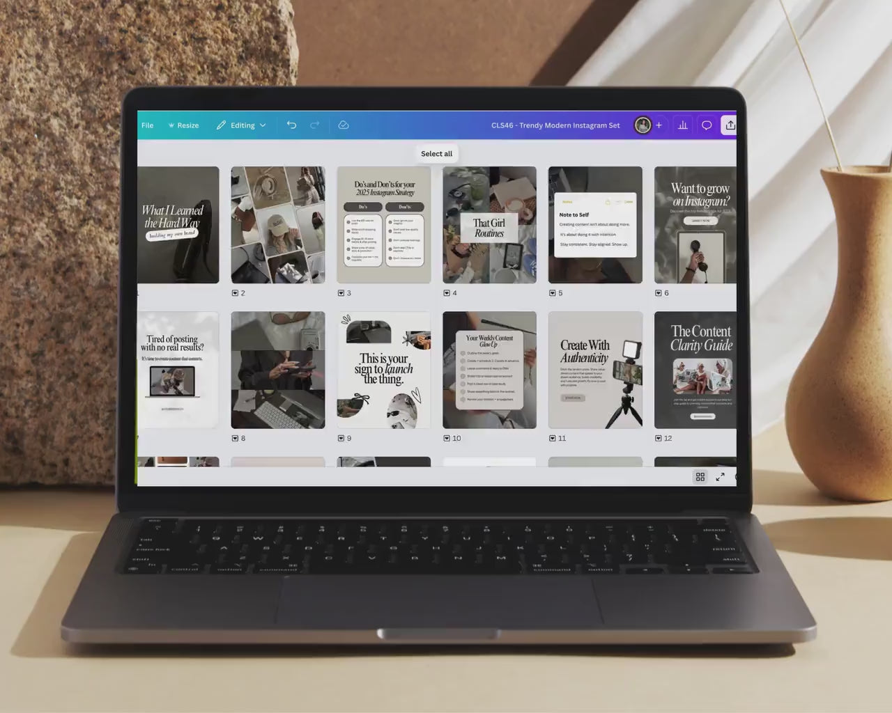 Instagram Templates Trendy Aesthetic Social Media Templates Luxury Portrait Templates for Social Media Managers Coaches Entrepreneurs